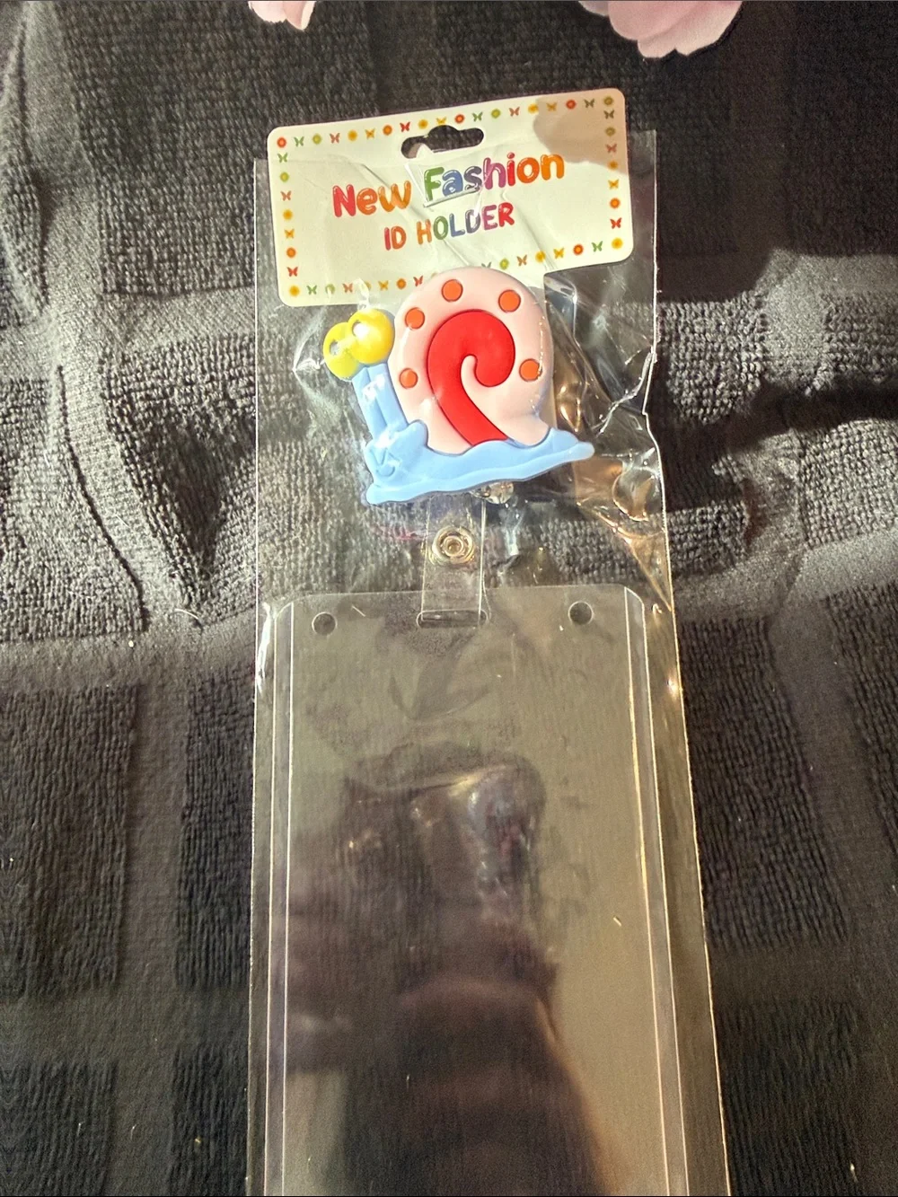 New Fashion Snail ID Holder Clip — Pink, Red & Light Blue